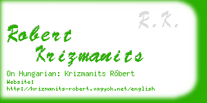 robert krizmanits business card