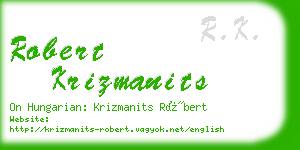 robert krizmanits business card